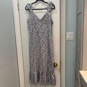 SHEIN Blue Floral Midi Dress